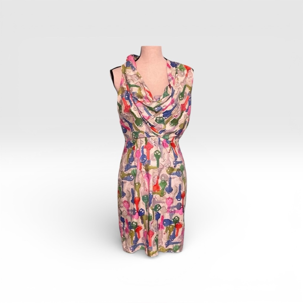 Edyta Franca Printed Drape Neck Dress – NWT – Size S